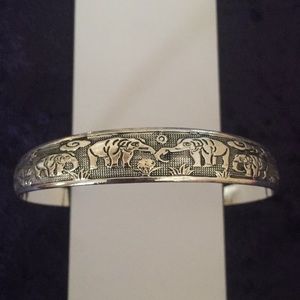 New antique looking Tibetan silver elephant bangle